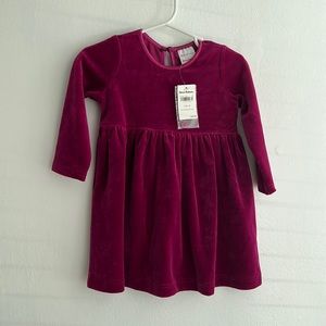 NWT Hanna Andersson Super Twirl Velour Dress 18-24 months. Mulberry color.